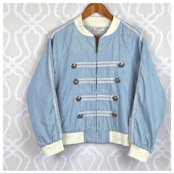 Jagger Military Chambray Bomber Jacket - Picture 5 of 8